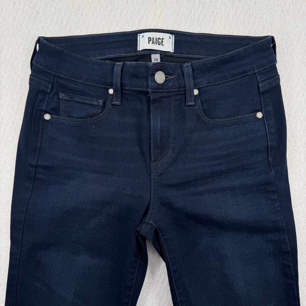 Paige Manhattan Eleanor Bootcut Jeans Dark Blue Wash Womens 28 (29x32) Boho